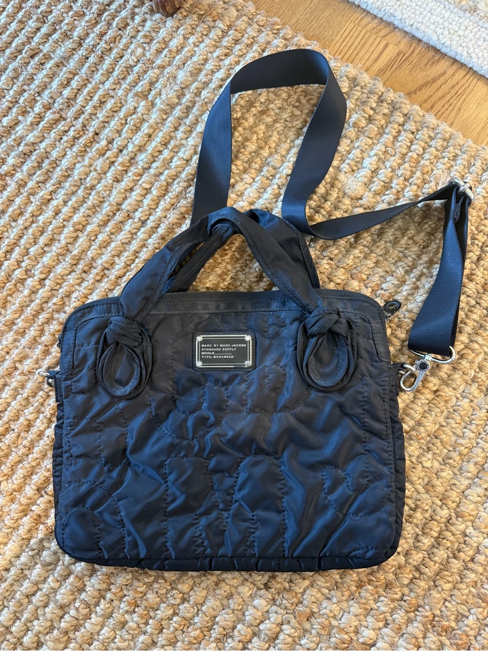 Marc by Marc Jacobs Black Quilted Nylon Laptop Case